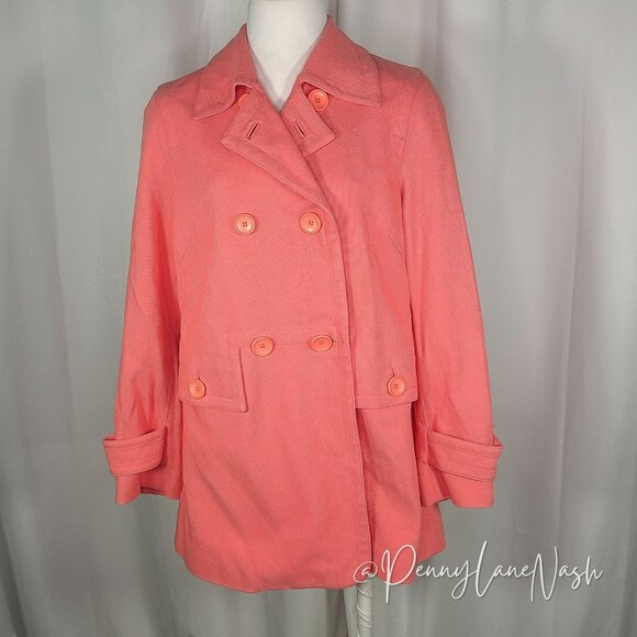 Banana Republic Jackets & Blazers - Banana Republic Double Breasted Peacoat Salmon Pink